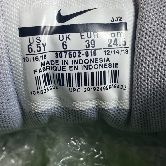 Nike Air Max 1 GS Wolf Grey Pink-Volt Youth US Size 6.5Y EUR 38.5 807602 016 - Picture 5 of 6